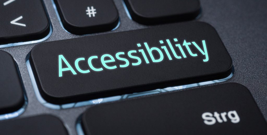 Accessibilità digitale – Una priorità per GLS Primo piano di una tastiera con un grande tasto nero illuminato dalla scritta “Accessibility”. L’immagine simboleggia l’impegno di GLS nel garantire accessibilità digitale e inclusione per tutti gli utenti, in linea con l’European Accessibility Act.